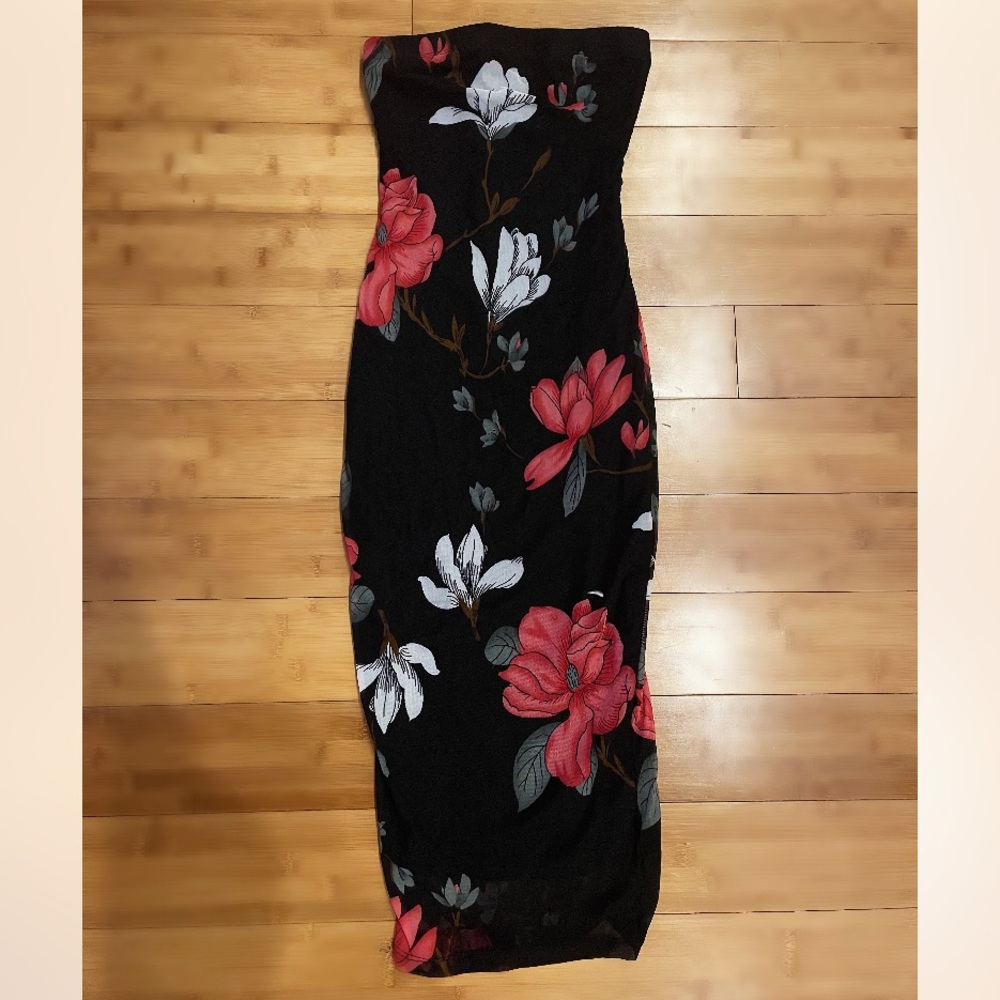 SHEIN strapless tube dress